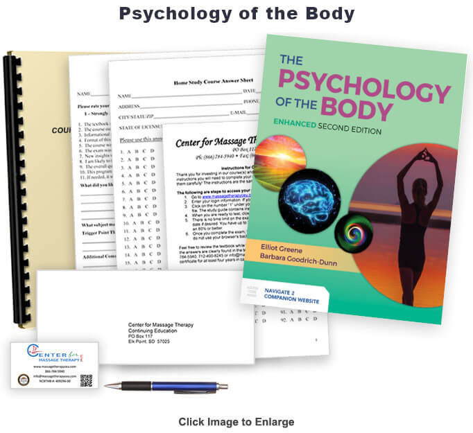 The 15 CE hour Psychology of the Body explores the connection between the mind/body and the psychological factors that influence the massage session.